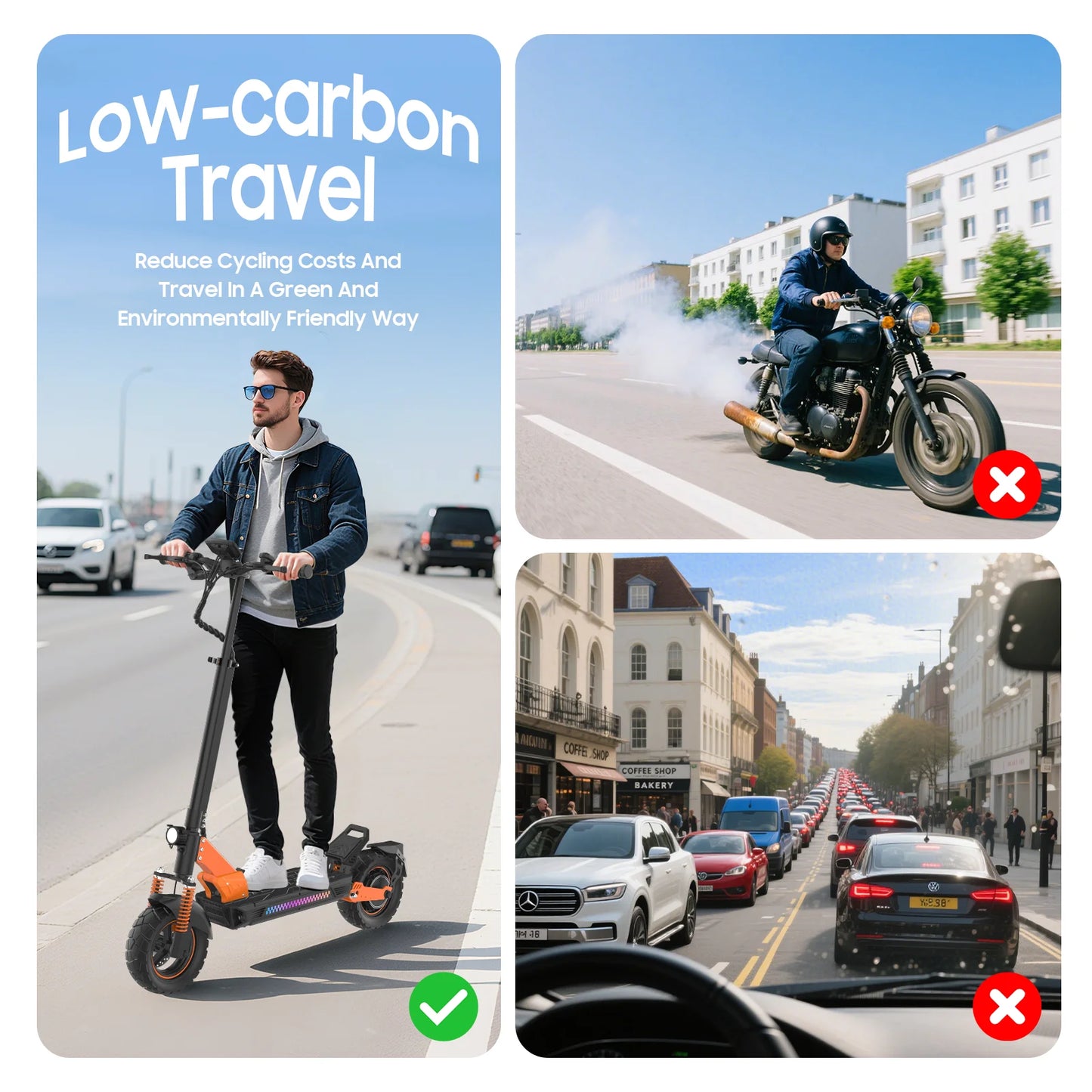 Tufront E3s  Lithium Battery Foldable Waterproof E Scooter 1000W Brushless Motor 48V 20Ah Electric Scooter for Adults
