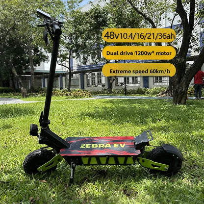 11-Inch Off-Road High-Speed Dual-Drive Electric Scooter Foldable 60 km/h 150kg Capacity Tri- Lithium Battery High Quality