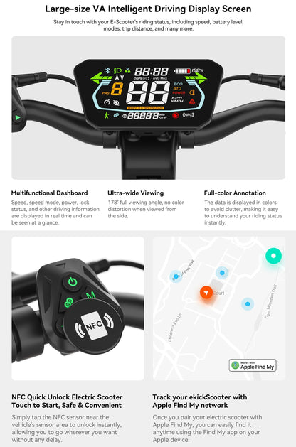 Adult 60V Dual Motor 55.92 Miles Long Range 1776Wh Removable Battery Dual Suspension Commuting Fast Foldable Electric Scooter