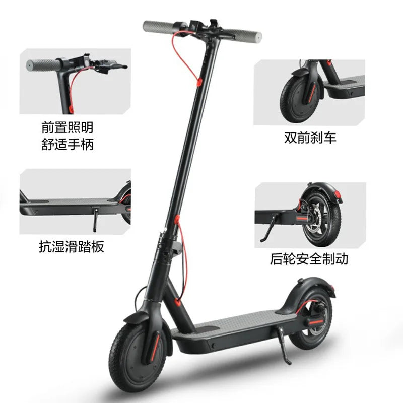 Cross-border Wholesale for Aluminum Alloy Electric Scooter 8.5-inch for Adults Folding Portable Mobility Scooter 20km/h Speed