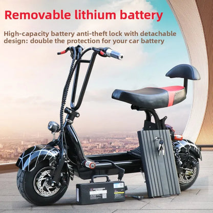 Brushless Electric Bike Folding Scooter for Adult Battery Mobility Scooter Mini Commute Lithium Pedal Adult Two-Wheel Scooter