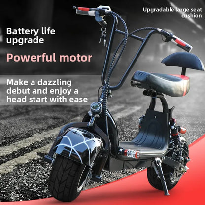 Brushless Electric Bike Folding Scooter for Adult Battery Mobility Scooter Mini Commute Lithium Pedal Adult Two-Wheel Scooter